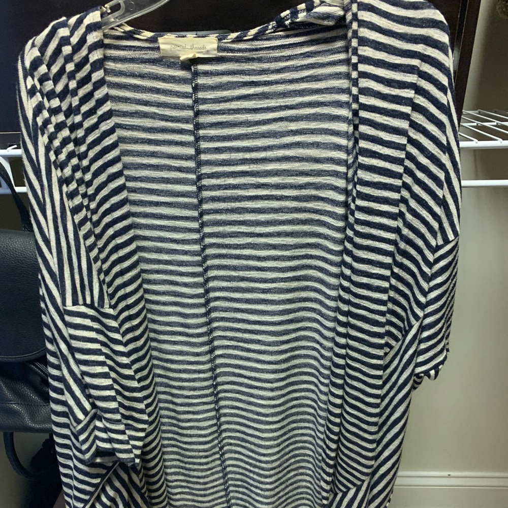 Blue and white/beige size small sweater